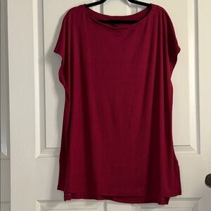 Lane Bryant Red Cap Sleeve Tunic Top